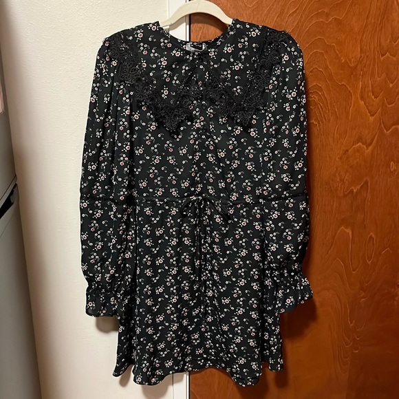 Top Shop blue floral ruffled dress-NWT - Picture 2 of 11